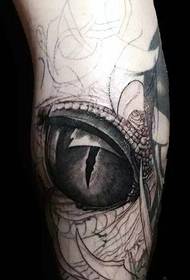 ຂາຂ້າງນອກຮູບແຕ້ມ tattoo eyeball ສີ ດຳ ແລະສີຂາວ