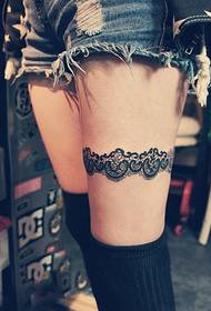 leg sexy lace tattoo