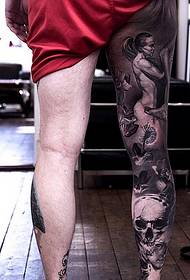 gamba fiore gambe modello tatuaggio europeo e americano