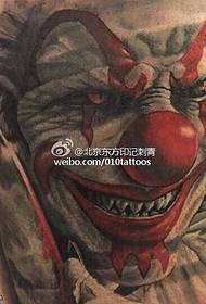 Tatuaggio da clown sul polpaccio
