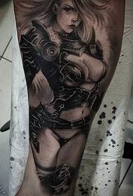 Modello tatuaggio gamba fantasy art