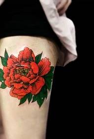 imbonakalo eqaqambileyo yomlenze we-tattoo ye-peony tattoo