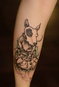kleine verse bull terrier kuit tattoo