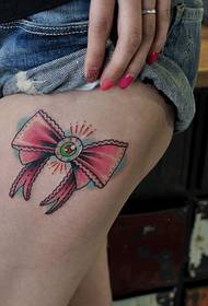 Creative Butterfly Eye Thigh Tattoo ụkpụrụ