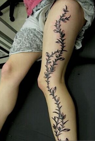 mode kvinnor ben, en vacker och vacker blomma vin tatuering