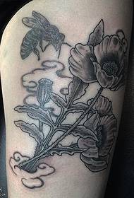 Thigh Classic poppies tattoo tattoo