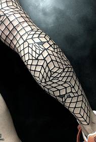 Leg Line Cube Tattoo Muster
