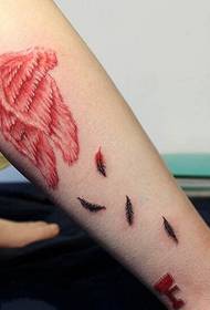 нозе црвени крилја Тетоважа шема