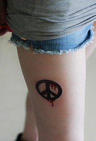 Prostitute Legs Perfect Trendy Anti-War Symbol Tattoo Pattern