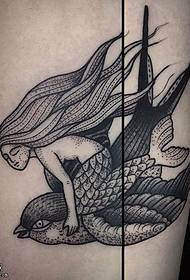 Iphethini le-tattoo le-Mermaid endiza phezu kwemilenze