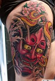 Classic prajna tattoo on the leg