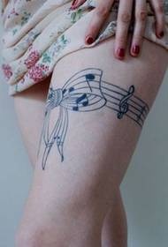 Schönheit Bein Notizen Bogen Tattoo