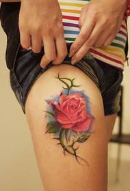 skoonheidspote mooi pragtige kleurroos tatoeëerfiguur