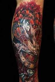 Modello tatuaggio gamba pagliaccio