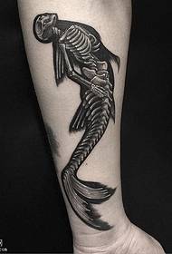 Mermaid skjelett tatoveringsmønster