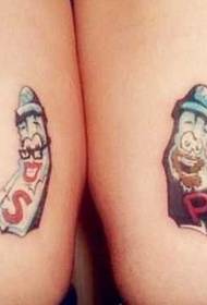Modello tatuaggio gamba piccola bambola