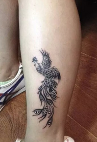 Kalb klar und schön Phoenix Tattoo-Muster