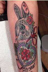 Personalità Lega Moda Rabbit Heart Rosette Tattoo Pattern Picture