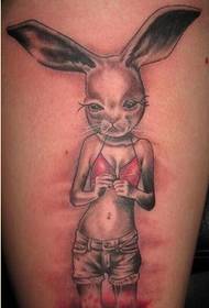 Personlighet Ben Mode Pretty Bunny Girl Tattoo Pattern Picture