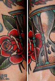 Exquisite floral hourglass tattoo pattern