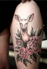 Личност женски крака мода добре изглеждаща цветна елен роза снимка