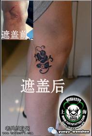 Rose tattoo tattoo covering the scar