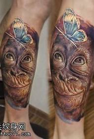 Plab hlaub tiag tiag ua qauv paj nruag tattoo