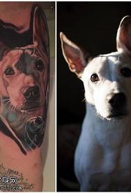 Thigh pet dog tattoo pattern
