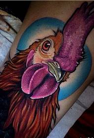 Személyiség lába színű kakas tetoválás mintás kép