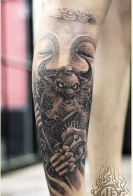 Pearsantacht cosa faisean bó dubh agus bán pictiúir patrún tattoo demon