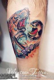 Wzór tatuażu przerażonego lwa morskiego