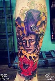 Rangi ya mguu rose mfano wa tattoo