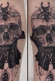 Leg trend fashion skull tattoo pattern appreciation picture