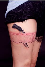 Mados gražios ponios kojos gražios gražios nėrinių tatuiruotės modelio nuotraukos