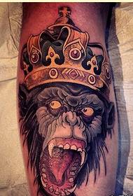 Domajna kruro krono orangutan tatuaje ŝablono bildo