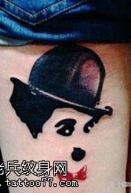 Patrón de tatuaxe de imaxe de Chaplin