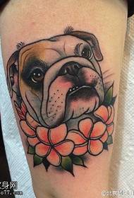 Pug tattoo pattern on the thigh