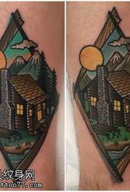 Patrón de tatuaje de aldea de terneros