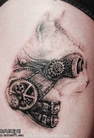 Komea viileä chu steampunk kissan tatuointikuvio