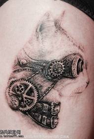 Handsome cool chu steampunk cat tattoo pattern