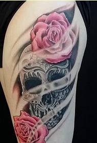 Личность ног мода красочные черепа роза тату узор картины
