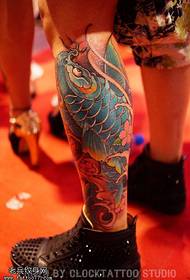 Classic pleev xim koi tattoo qauv