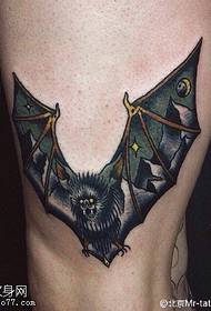 Шаблон татуювання кажана на теля