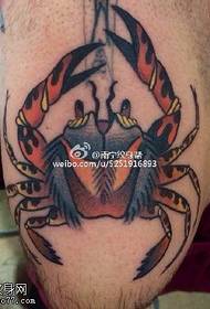 Gekleurd prachtig krab tatoeëringspatroan