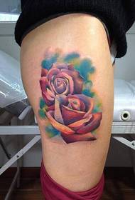 Mtindo wa miguu ya kibinadamu rose picha za picha za tattoo