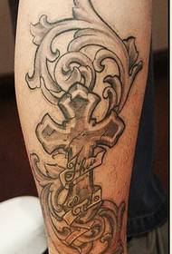 Izithombe ezinconyiwe ze-Legs Baroque Cross tattoo
