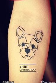 Шчанюк сабакі \\ u200b \\ u200btattoo з геаметрычнымі элементамі