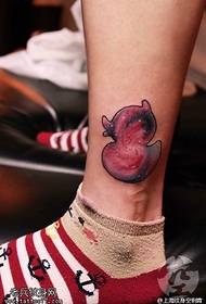 Painted cartoon duckling tattoo pattern