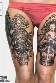 Totem tatuaggio sulla coscia