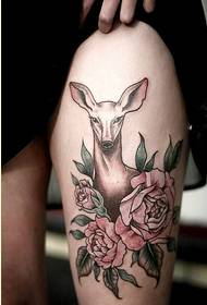 Piernas femeninas de moda hermosa fawn rose tattoo picture picture